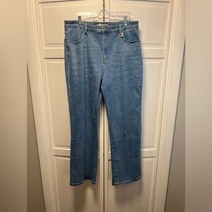 NWT GRACE+EMMA The Amelie Light Wash Straight Leg Jean With Studs Size W…